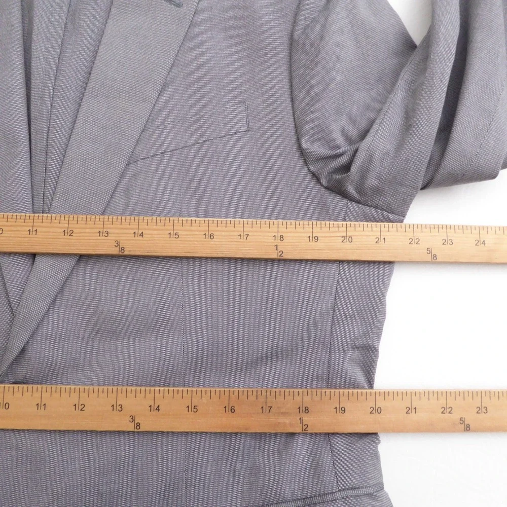 Banana Republic Mens Blazer Unlined Gray Cotton Spandex 42 Short Slim Fit